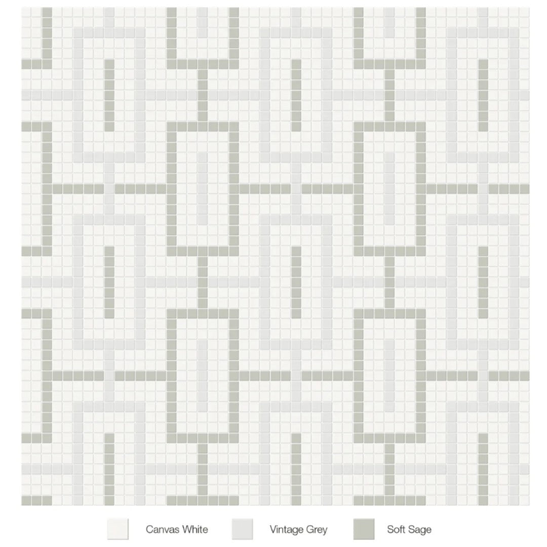 Tesoro 11.5" x 11.5" Soho Pressed Matte Porcelain Chain Blend Mosaic