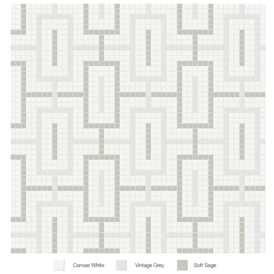 Tesoro 11.5" x 11.5" Soho Pressed Matte Porcelain Chain Blend Mosaic