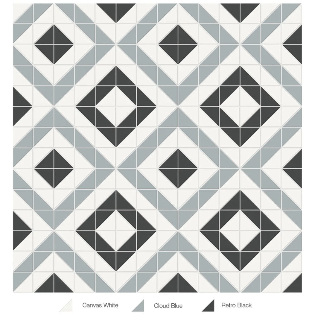 Tesoro 10" x 10" Soho Pressed Matte Porcelain Cubic Blend Mosaic