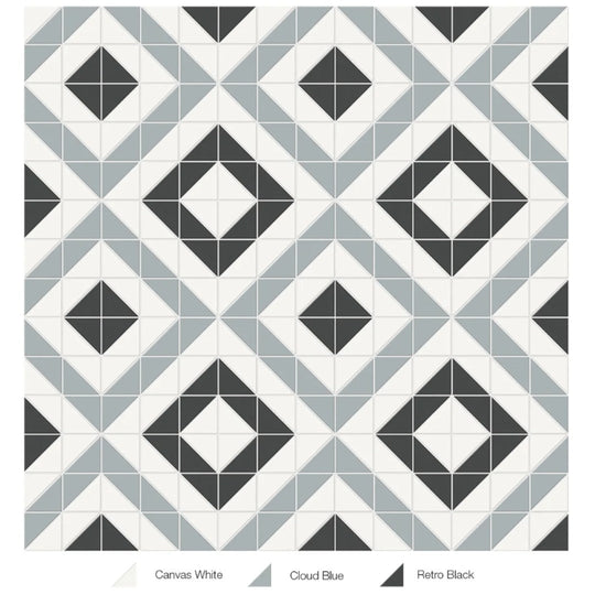 Tesoro 10" x 10" Soho Pressed Matte Porcelain Cubic Blend Mosaic