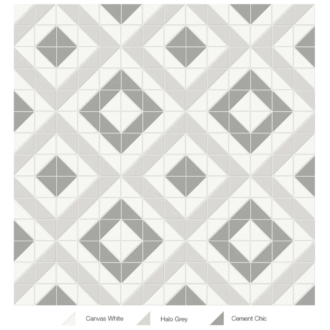 Tesoro 10" x 10" Soho Pressed Matte Porcelain Cubic Blend Mosaic