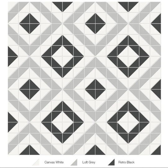 Tesoro 10" x 10" Soho Pressed Matte Porcelain Cubic Blend Mosaic