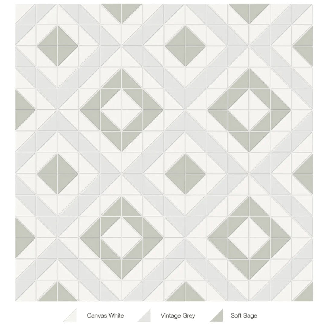 Tesoro 10" x 10" Soho Pressed Matte Porcelain Cubic Blend Mosaic