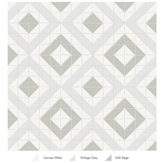 Tesoro 10" x 10" Soho Pressed Matte Porcelain Cubic Blend Mosaic
