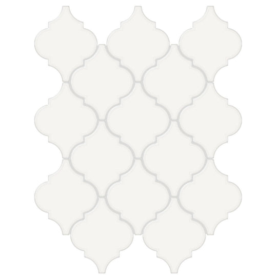 Tesoro 13.25" x 12" Soho Beveled Glossy Porcelain Arabesque Mosaic