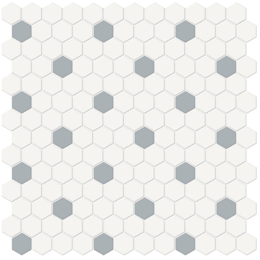 Tesoro 11.75" x 11.5" Soho Pressed Matte Porcelain 1" Hexagon Decorative Mosaic