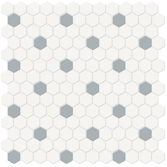 Tesoro 11.75" x 11.5" Soho Pressed Matte Porcelain 1" Hexagon Decorative Mosaic