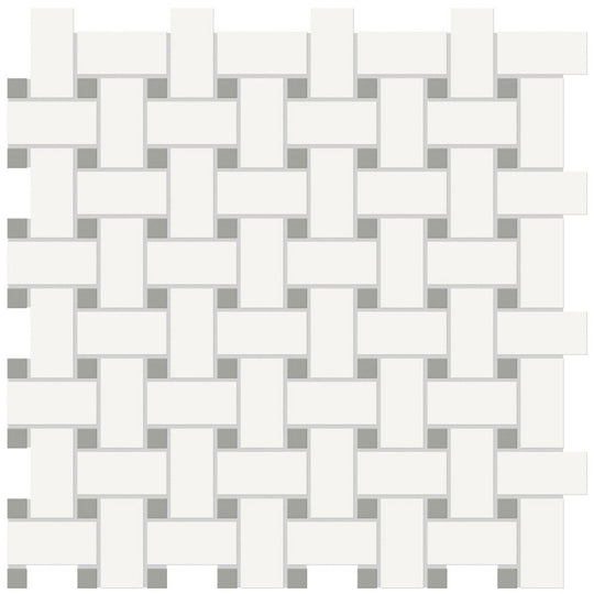 Tesoro 11.75" x 11.75" Soho Pressed Matte Porcelain Basketweave Mosaic