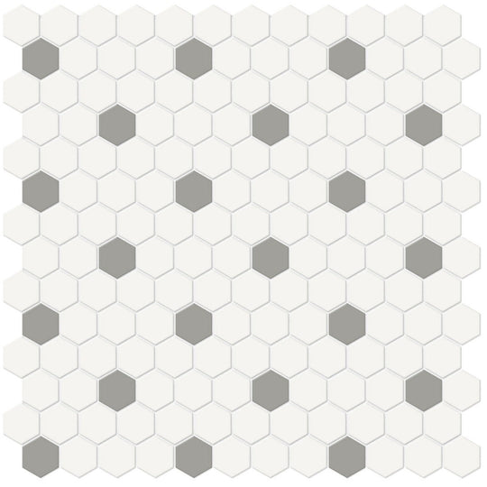 Tesoro 11.75" x 11.5" Soho Pressed Matte Porcelain 1" Hexagon Decorative Mosaic