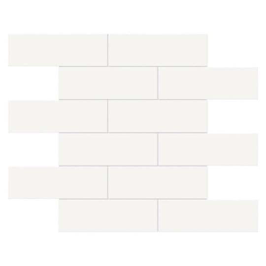 Tesoro 11.75" x 11.75" Soho Pressed Glossy Porcelain Brick Mosaic