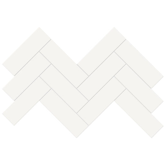 Tesoro 16.5" x 8.25" Soho Pressed Glossy Porcelain Herringbone Mosaic