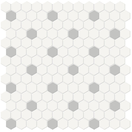 Tesoro 11.75" x 11.5" Soho Pressed Matte Porcelain 1" Hexagon Decorative Mosaic