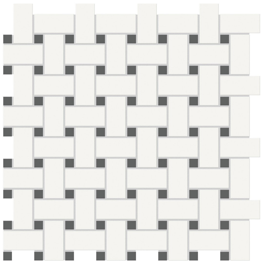 Tesoro 11.75" x 11.75" Soho Pressed Matte Porcelain Basketweave Mosaic