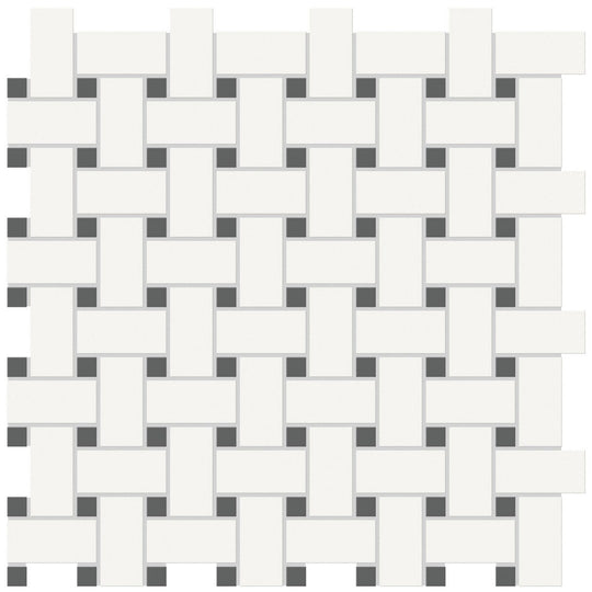 Tesoro 11.75" x 11.75" Soho Pressed Matte Porcelain Basketweave Mosaic