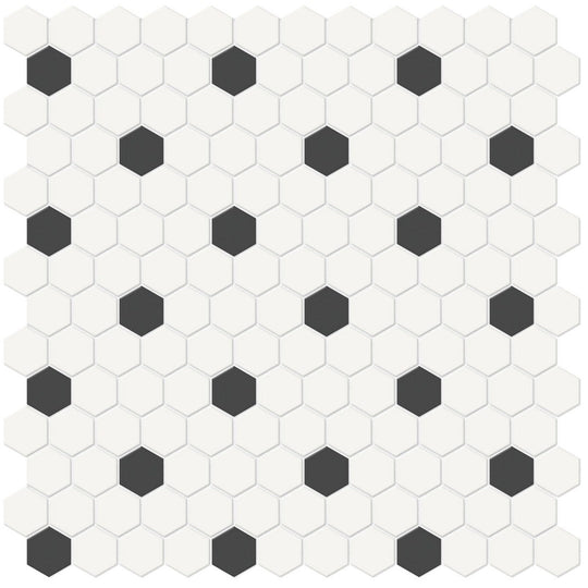 Tesoro 11.75" x 11.5" Soho Pressed Matte Porcelain 1" Hexagon Decorative Mosaic