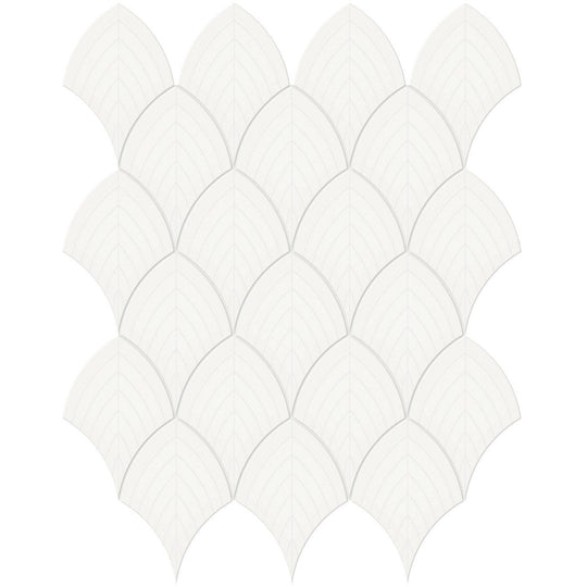 Tesoro 13.25" x 10.75" Soho Pressed  Porcelain Scallop Mosaic