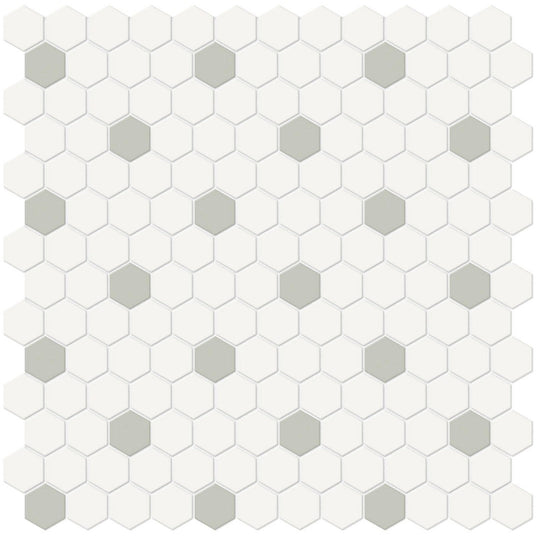 Tesoro 11.75" x 11.5" Soho Pressed Matte Porcelain 1" Hexagon Decorative Mosaic