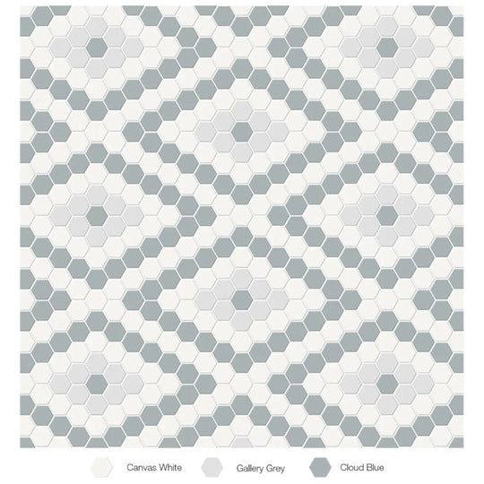 Tesoro 13.25" x 7.75" Soho Pressed Matte Porcelain Diamond Blend Mosaic