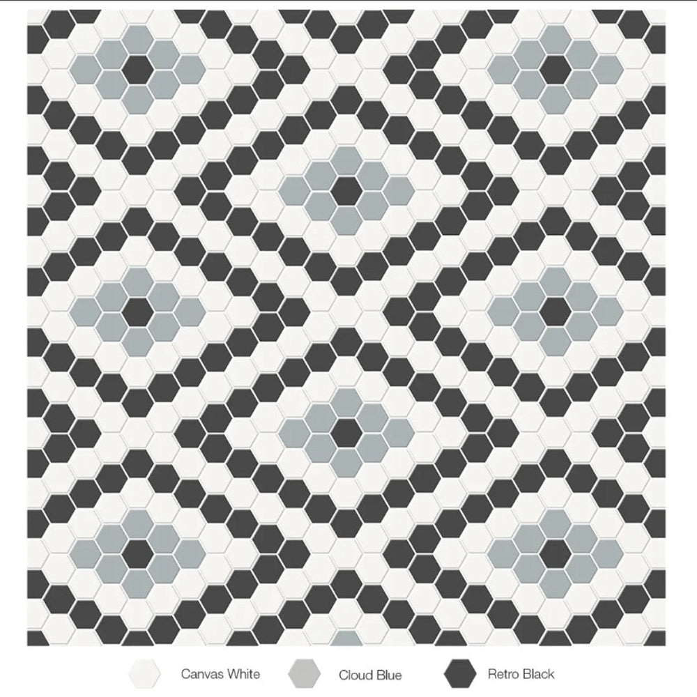 Tesoro 13.25" x 7.75" Soho Pressed Matte Porcelain Diamond Blend Mosaic