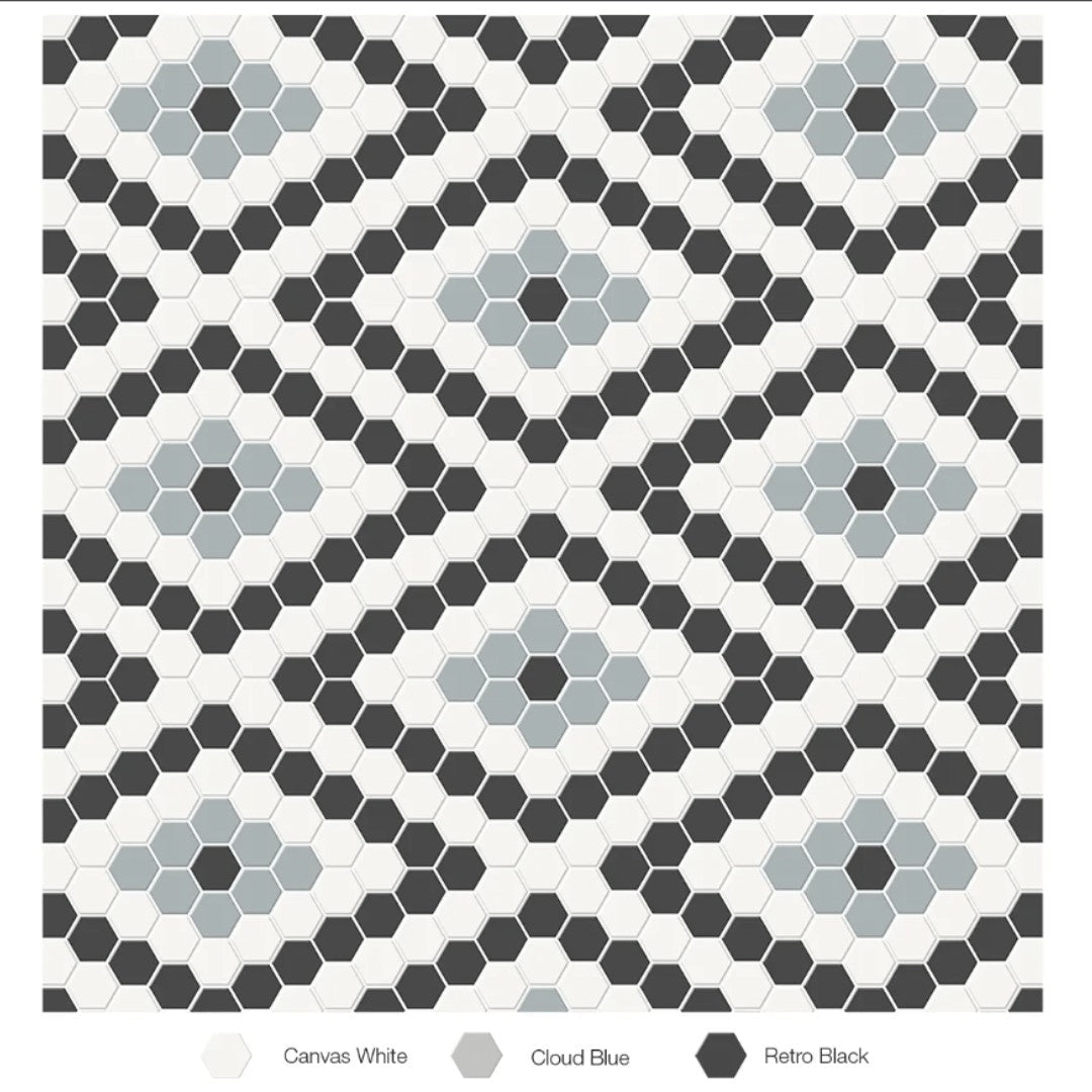 Tesoro 13.25" x 7.75" Soho Pressed Matte Porcelain Diamond Blend Mosaic
