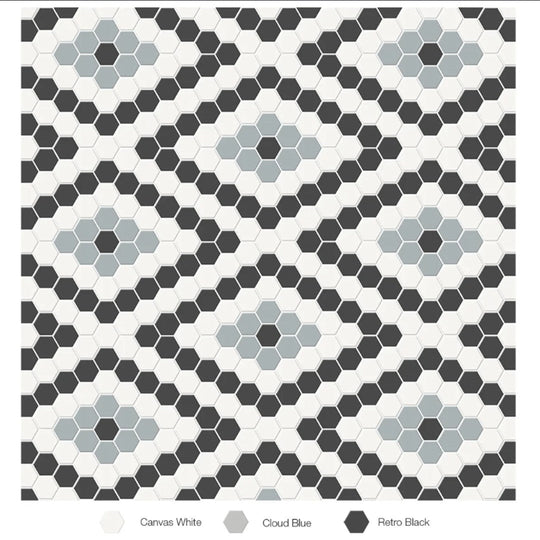 Tesoro 13.25" x 7.75" Soho Pressed Matte Porcelain Diamond Blend Mosaic
