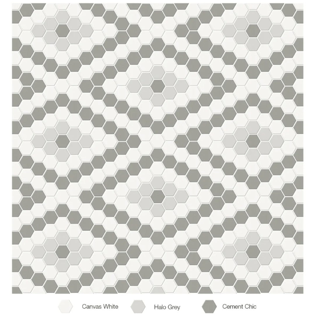 Tesoro 13.25" x 7.75" Soho Pressed Matte Porcelain Diamond Blend Mosaic