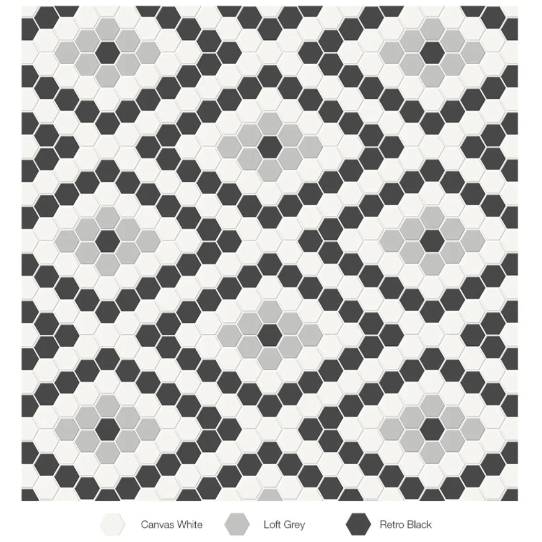 Tesoro 13.25" x 7.75" Soho Pressed Matte Porcelain Diamond Blend Mosaic