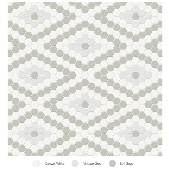 Tesoro 13.25" x 7.75" Soho Pressed Matte Porcelain Diamond Blend Mosaic