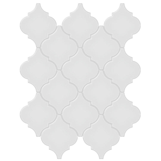 Tesoro 13.25" x 12" Soho Beveled Glossy Porcelain Arabesque Mosaic