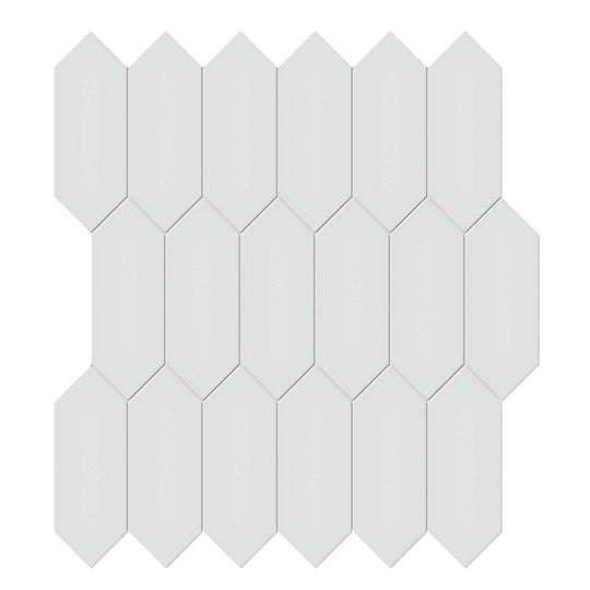 Tesoro 12.5" x 11.5" Soho Pressed Glossy Porcelain Picket Mosaic