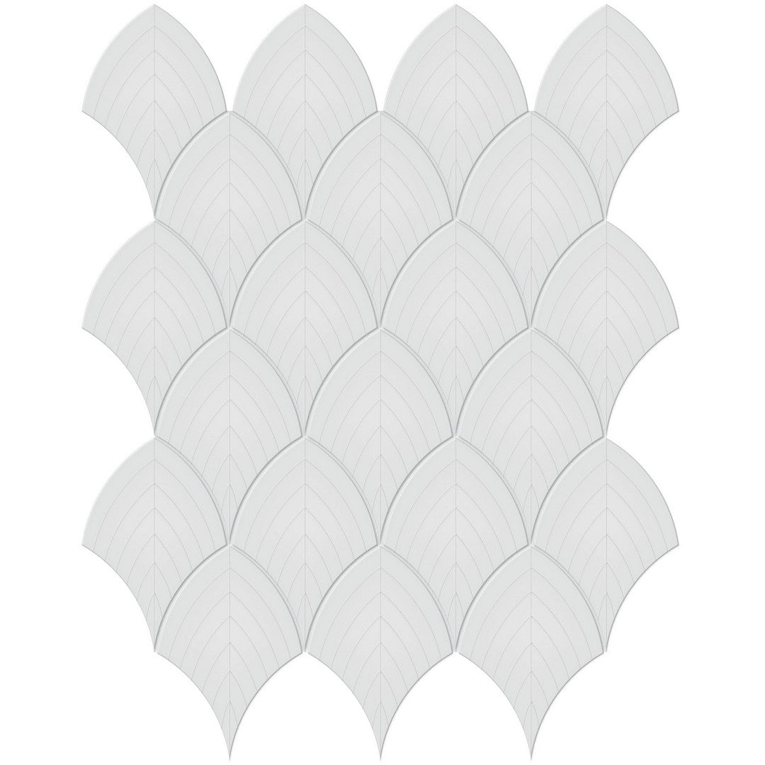 Tesoro 13.25" x 10.75" Soho Pressed  Porcelain Scallop Mosaic