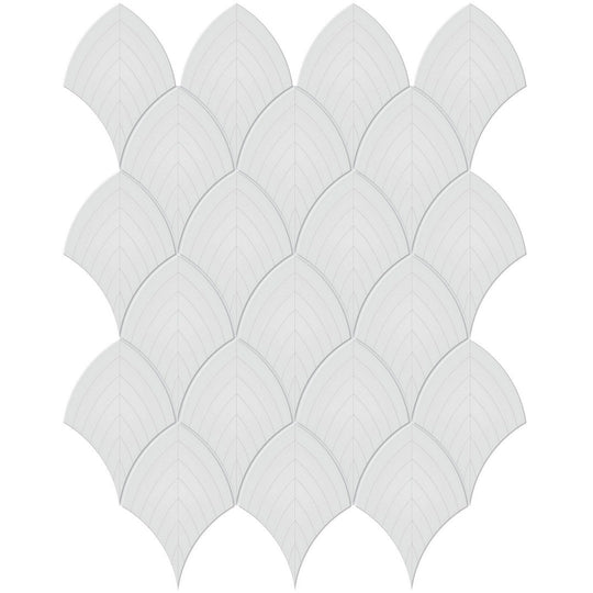 Tesoro 13.25" x 10.75" Soho Pressed  Porcelain Scallop Mosaic