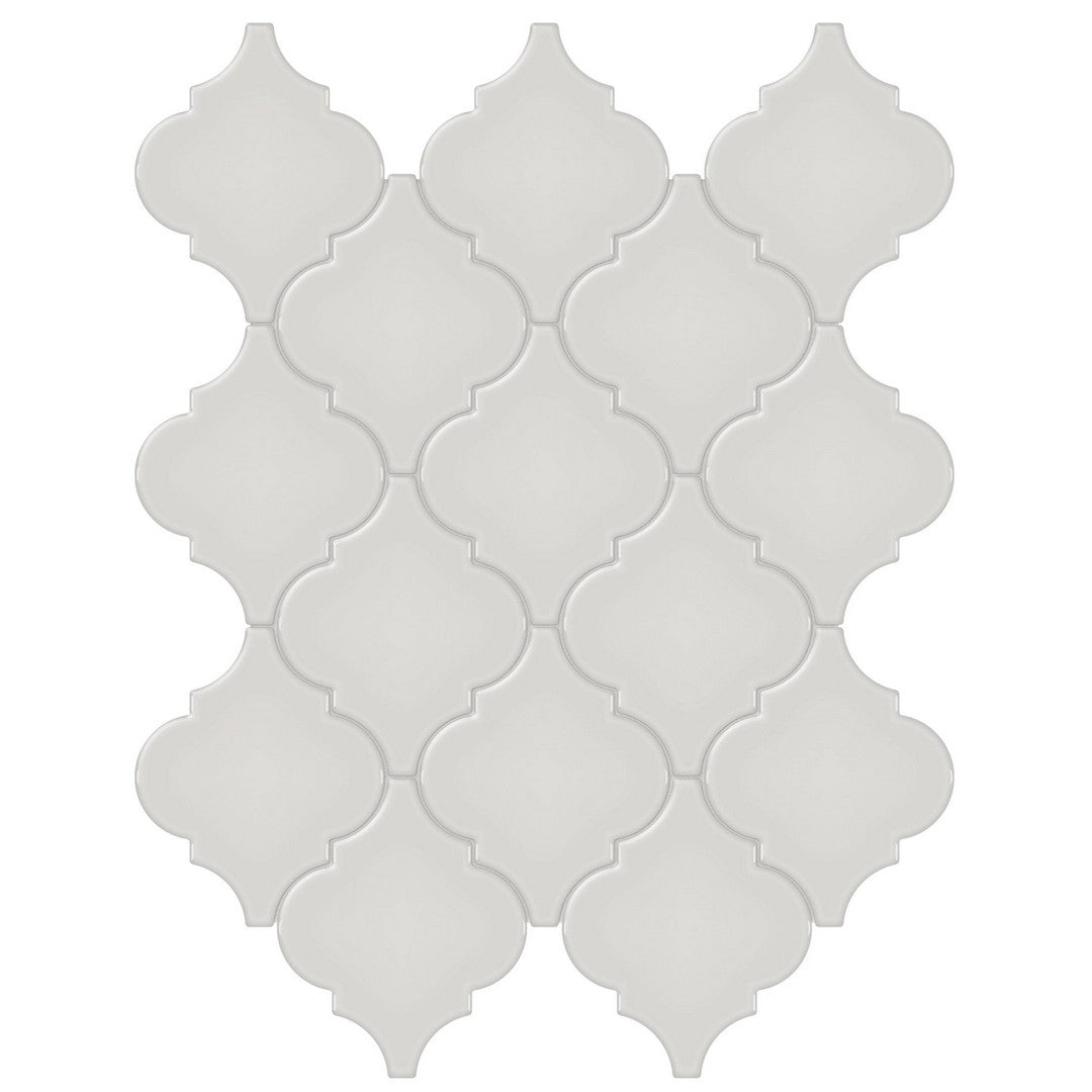 Tesoro 13.25" x 12" Soho Beveled Glossy Porcelain Arabesque Mosaic