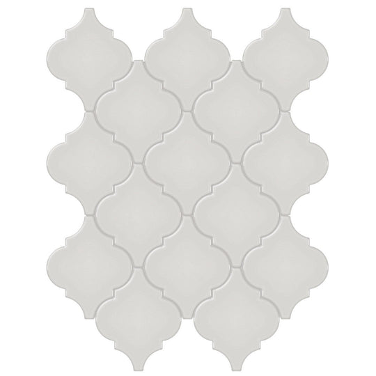 Tesoro 13.25" x 12" Soho Beveled Glossy Porcelain Arabesque Mosaic