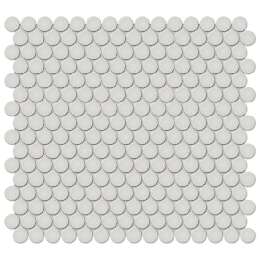 Tesoro 12.25" x 11.5" Soho Pressed Glossy Porcelain Penny Round Mosaic
