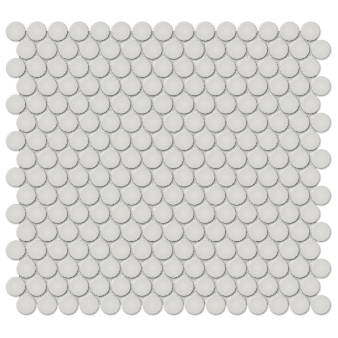 Tesoro 12.25" x 11.5" Soho Pressed Matte Porcelain Penny Round Mosaic