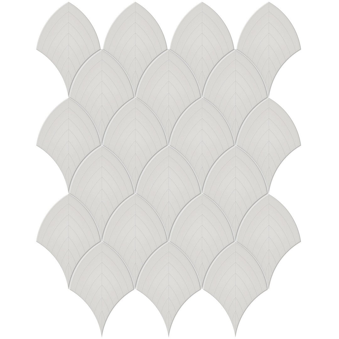 Tesoro 13.25" x 10.75" Soho Pressed  Porcelain Scallop Mosaic
