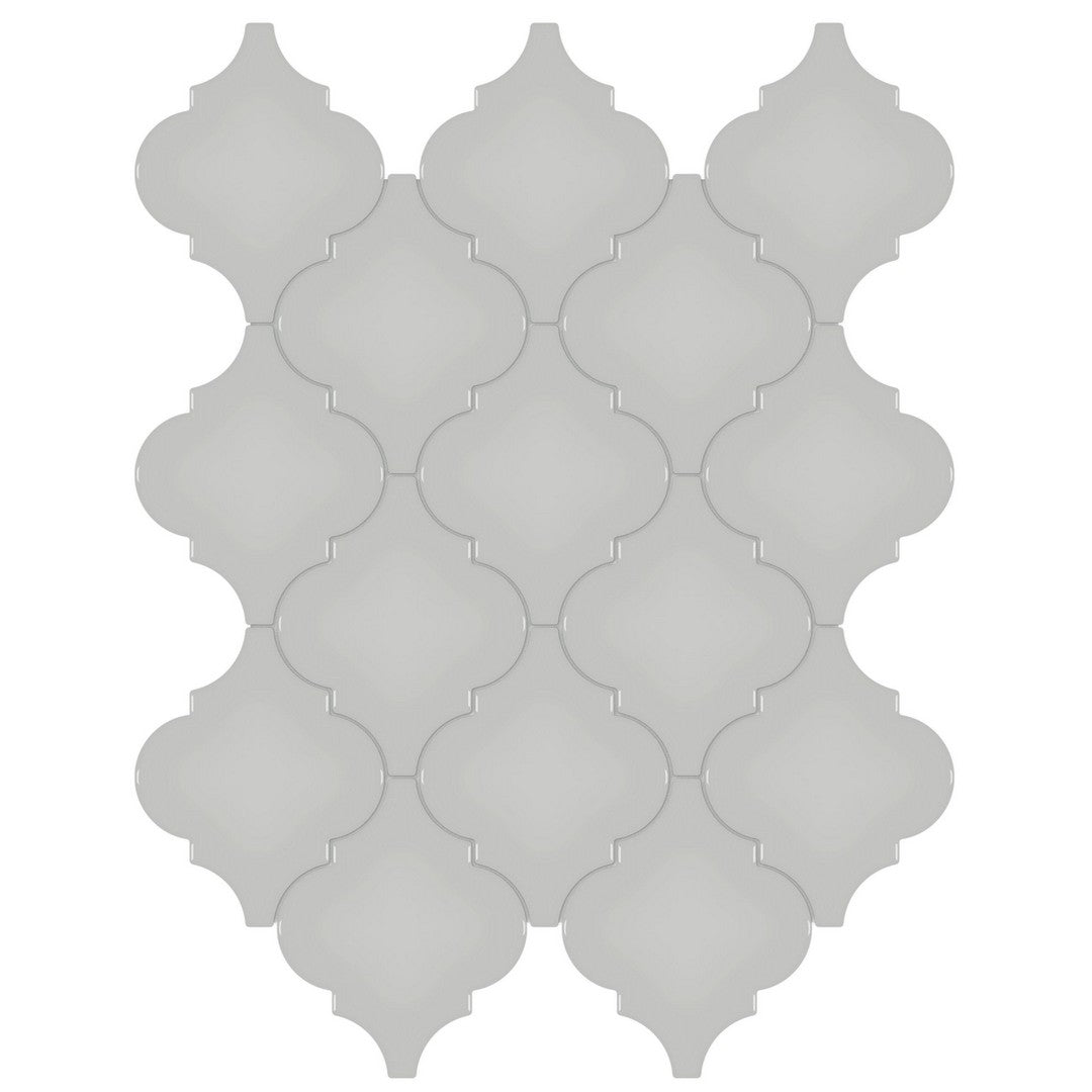 Tesoro 13.25" x 12" Soho Beveled Glossy Porcelain Arabesque Mosaic