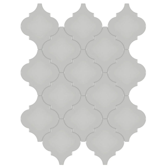 Tesoro 13.25" x 12" Soho Beveled Glossy Porcelain Arabesque Mosaic