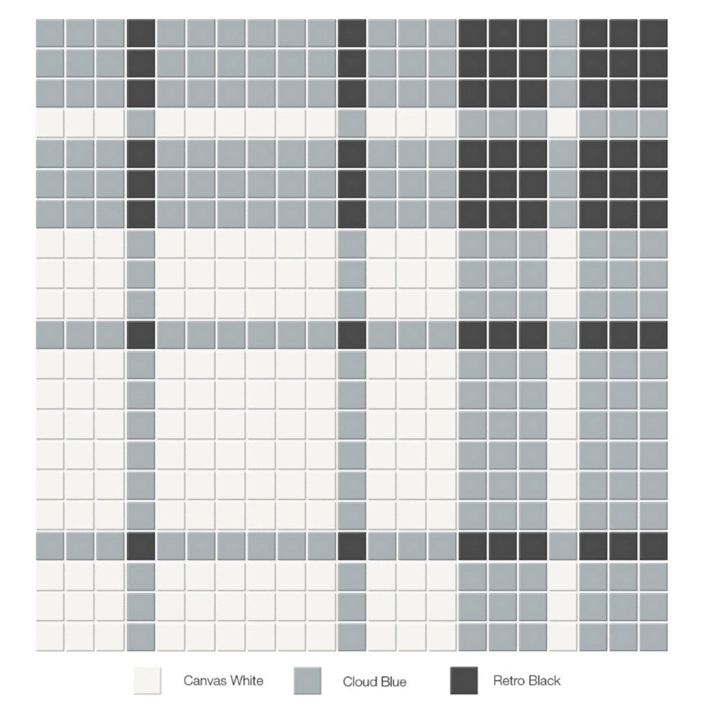 Tesoro 13.25" x 13.25" Soho Pressed Matte Porcelain Blend Mosaic