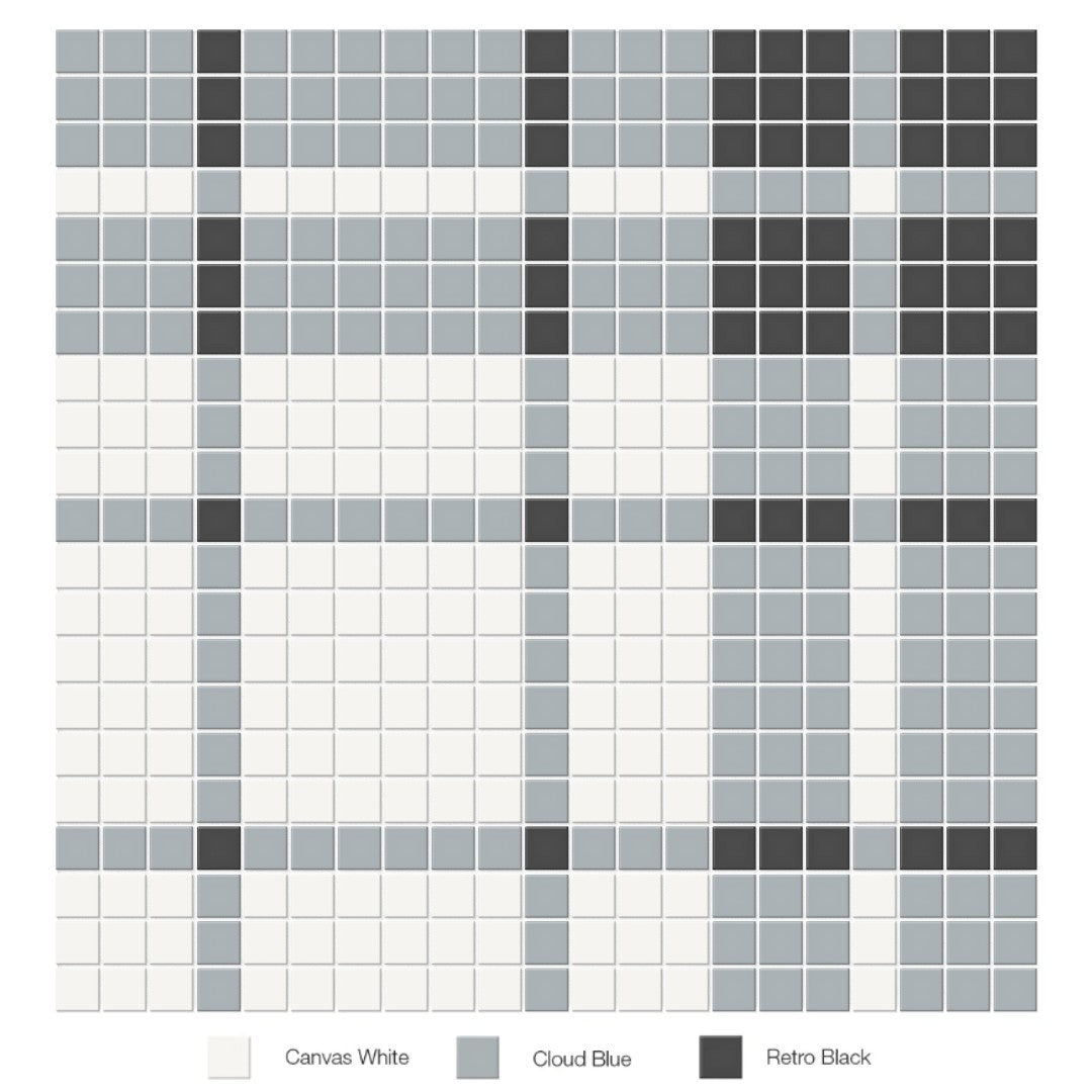Tesoro 13.25" x 13.25" Soho Pressed Matte Porcelain Blend Mosaic