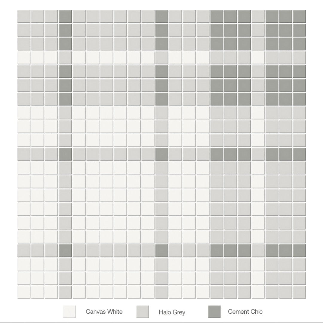 Tesoro 13.25" x 13.25" Soho Pressed Matte Porcelain Blend Mosaic
