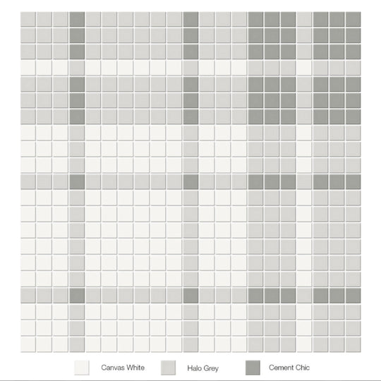 Tesoro 13.25" x 13.25" Soho Pressed Matte Porcelain Blend Mosaic