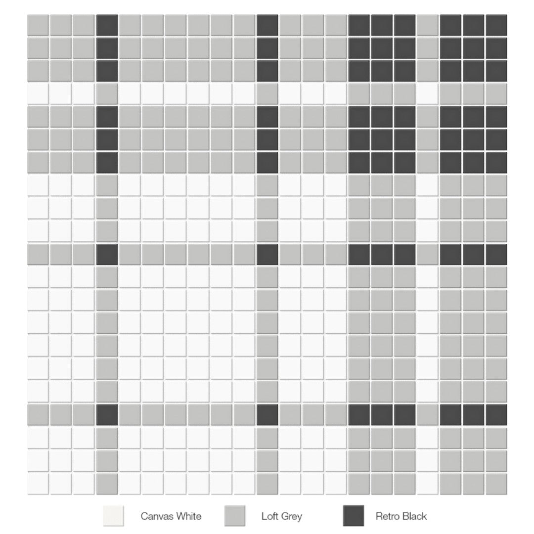 Tesoro 13.25" x 13.25" Soho Pressed Matte Porcelain Blend Mosaic