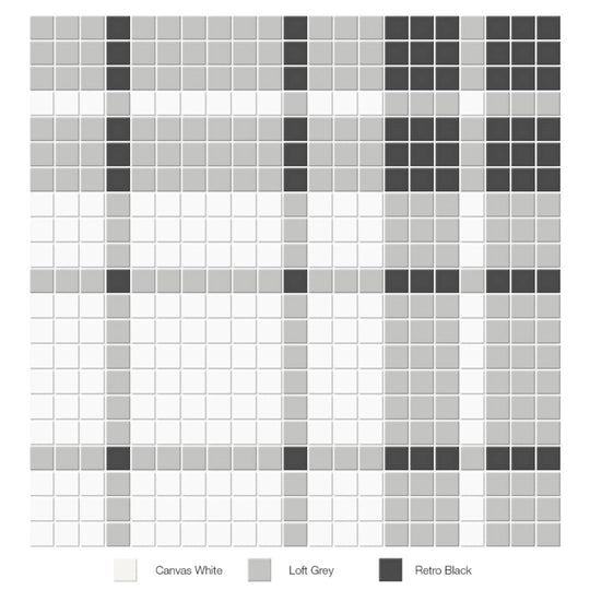 Tesoro 13.25" x 13.25" Soho Pressed Matte Porcelain Blend Mosaic