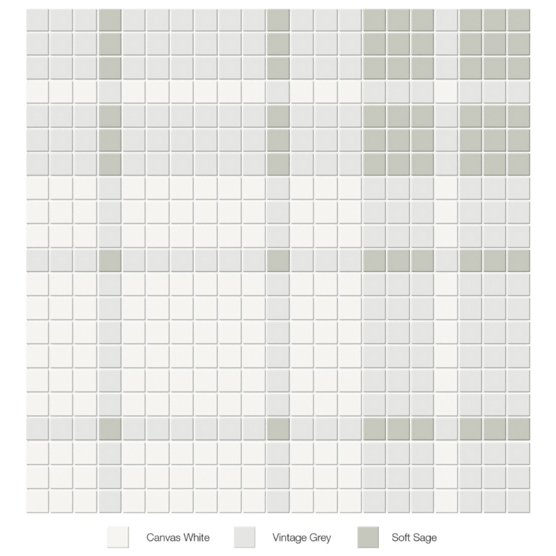 Tesoro 13.25" x 13.25" Soho Pressed Matte Porcelain Blend Mosaic