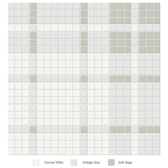 Tesoro 13.25" x 13.25" Soho Pressed Matte Porcelain Blend Mosaic