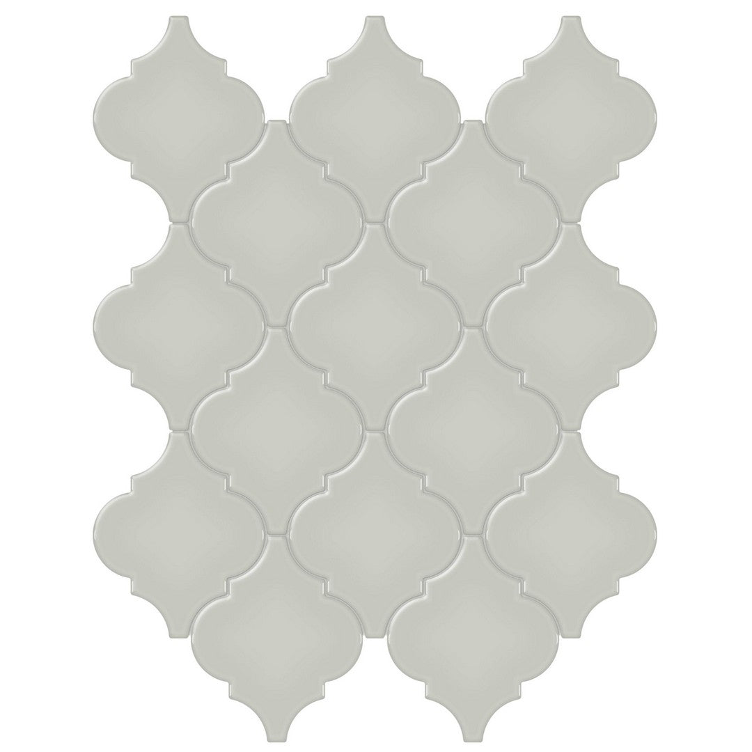 Tesoro 13.25" x 12" Soho Beveled Glossy Porcelain Arabesque Mosaic