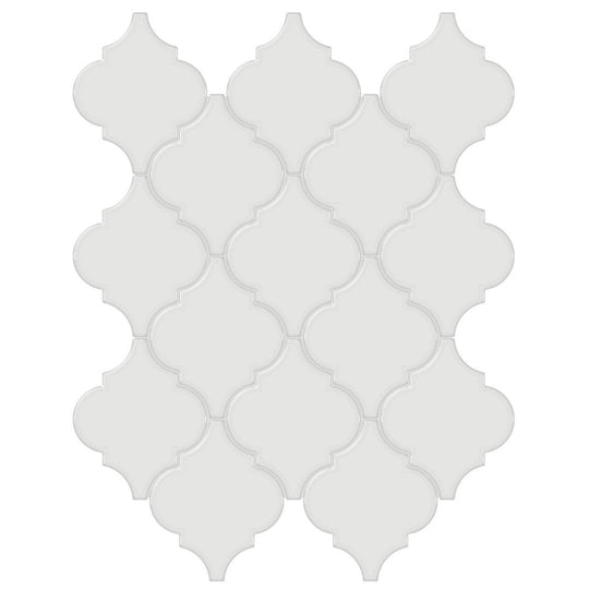 Tesoro 13.25" x 12" Soho Beveled Glossy Porcelain Arabesque Mosaic