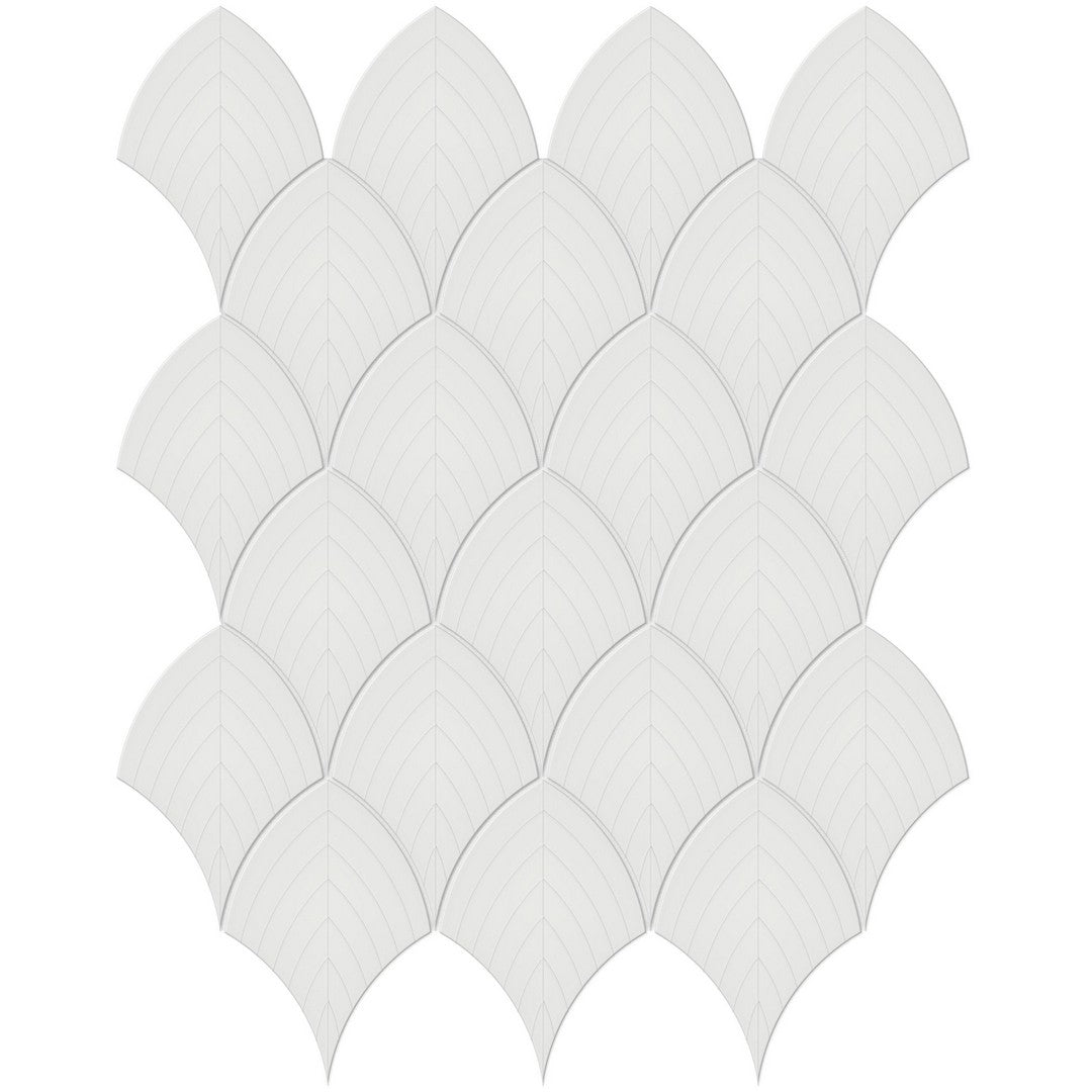 Tesoro 13.25" x 10.75" Soho Pressed  Porcelain Scallop Mosaic